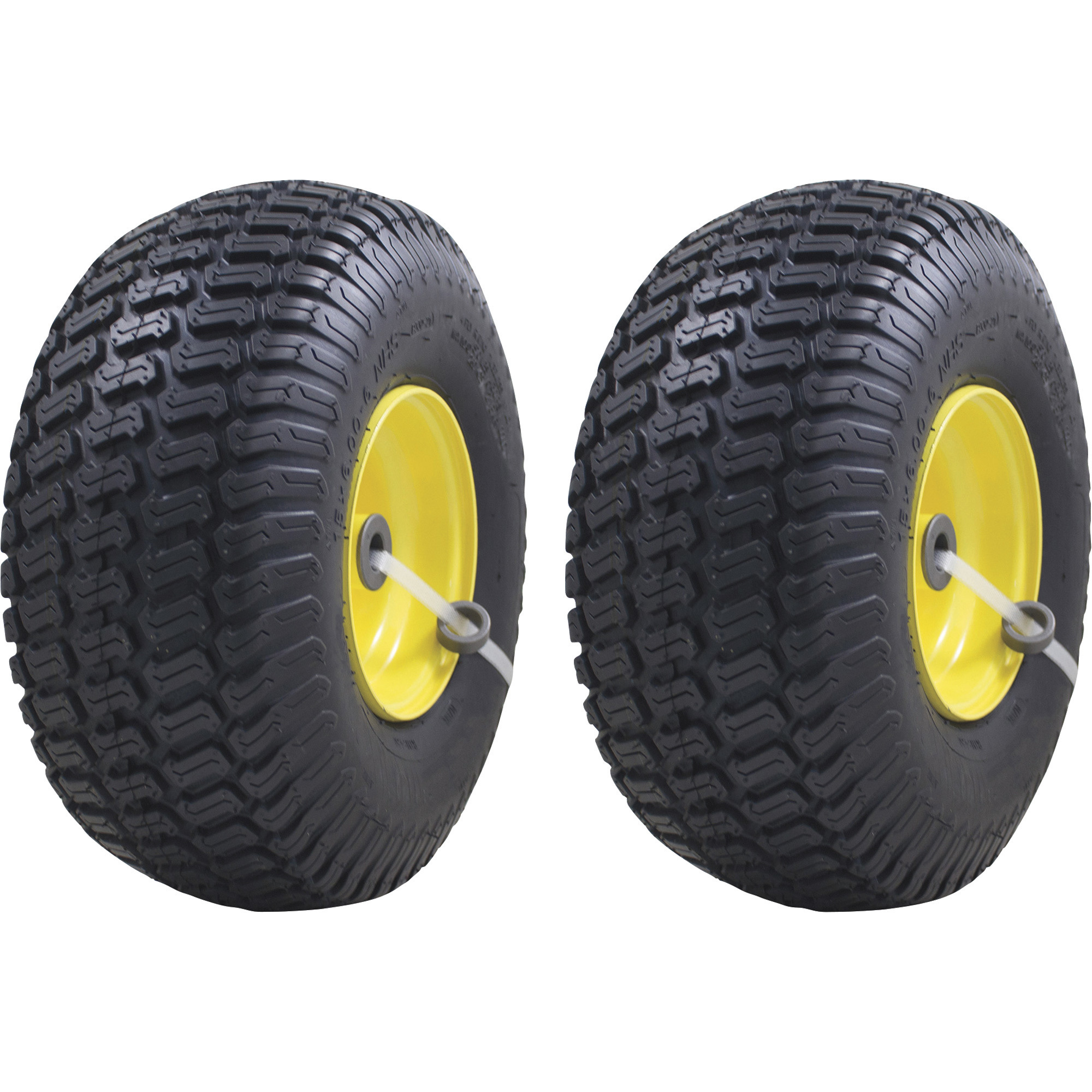 Marastar Pneumatic Tire Assembly, 2-Pk., 3/4in. Bore, 15 x 6.00-6in., Fits John Deere